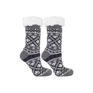 Hřejivé ponožky Nordic winter III šedé protiskluzové uni