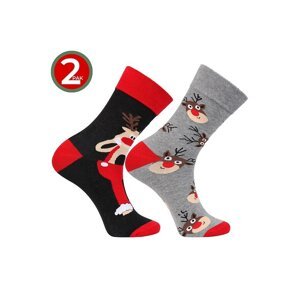 2pack Vánoční ponožky šedé a černé 39/42