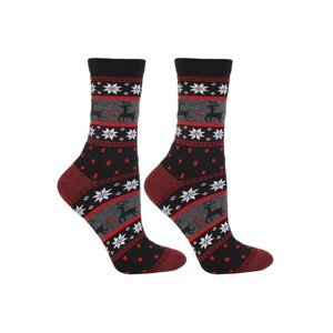 Vánoční ponožky Norvegia černé s norským vzorem 35/38
