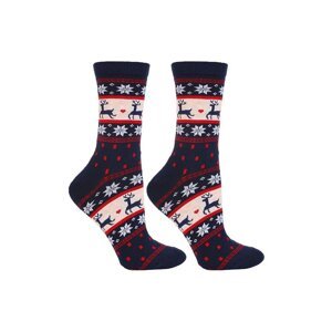 Vánoční ponožky Norvegia modré s norským vzorem 35/38