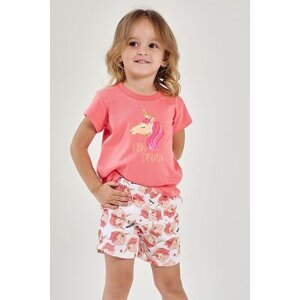 Letní dívčí pyžamo Mila růžové s jednorožcem 98