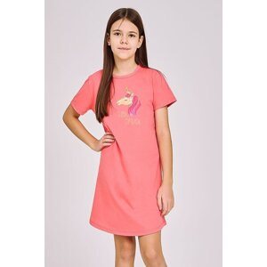 Dívčí noční košile Mila růžová s jednorožcem 146