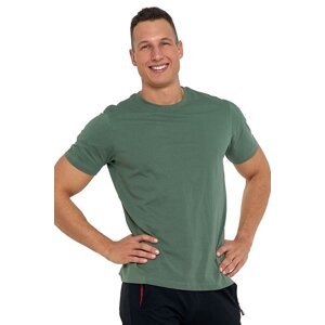 Pánské bavlněné triko Basic tmavě zelené M