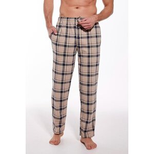 Pánské pyžamové kalhoty Dominik hnědé káro XL