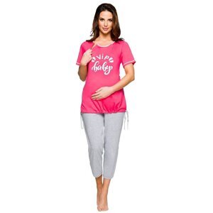 Těhotenské pyžamo Tina růžové M