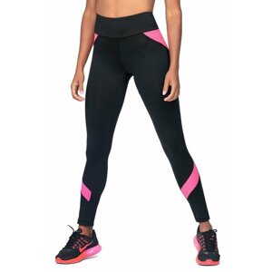Fitness legíny Suzanne černé růžový pruh XL