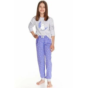 Dívčí pyžamo Suzan šedé s polárním medvědem 140