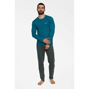 Pánské pyžamo Tact tyrkysové XL - Dárkové balení