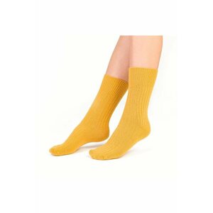 Hřejivé ponožky 093 okrově žluté s vlnou 38/40