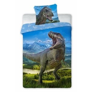 Dětské povlečení s dinosaurem T-Rex modré 140x200