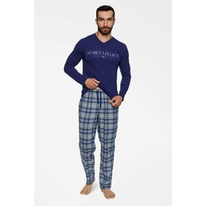 Pánské pyžamo Town modré M - Dárkové balení