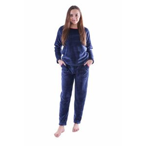 Dámské hřejivé pyžamo 669 tmavě modré M