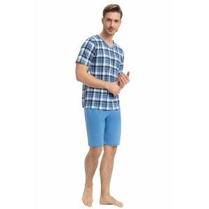 Pánské pyžamo Orin modré káro XL