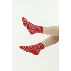 Thermo ponožky 83 červené s bílými pruhy 35/38