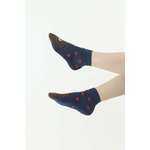 Zábavné ponožky Bear modré s červenými puntíky 35/38