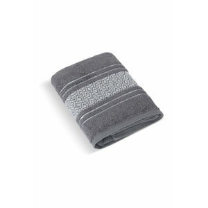 Tmavě šedý froté ručník Mozaika 550g 50x100