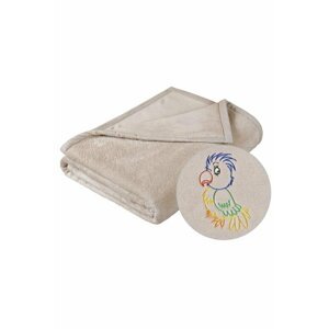 Béžová Dětská micro deka s výšivkou 400g/m2 75x100