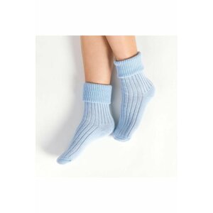 Pletené spací ponožky 067 světle modré s vlnou 35/37