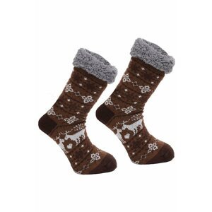 Protiskluzové ponožky Nordic winter hnědé uni