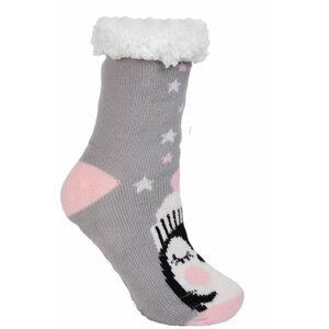 Dětské zateplené ponožky Penguin šedé s nopky 31/34