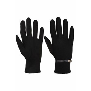Módní rukavice Elegance černé s přezkou uni