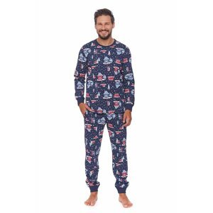 Pánské pyžamo Winter time tmavě modré vánoční XXL