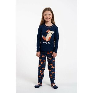 Dívčí pyžamo Wasilla modré s lištičkou 122/128