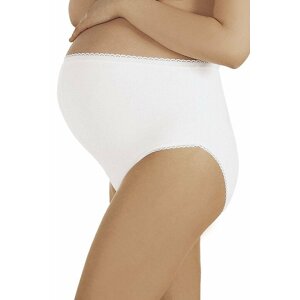 Bavlněné těhotenské kalhotky Mama Maxi bílé M