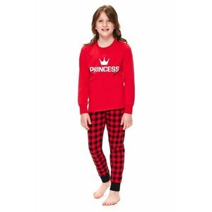 Dívčí pyžamo Princess červené 122/128