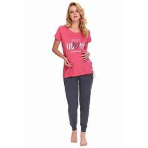 Kojicí a těhotenské pyžamo Best mom růžové XL