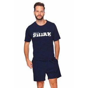 Pánské pyžamo Shark tmavě modré XXL