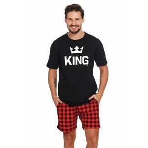 Krátké pánské pyžamo King černé XXL