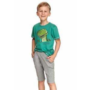 Chlapecké pyžamo Alan tmavě zelené s dinosaurem 116