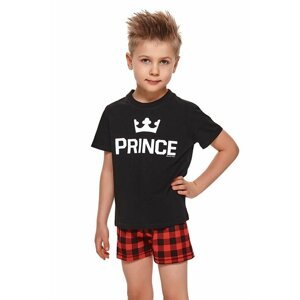 Krátké chlapecké pyžamo Prince černé 110/116