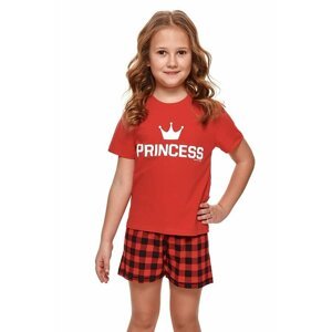 Krátké dívčí pyžamo Princess červené 122/128