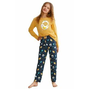 Dívčí pyžamo Sarah žluté s kočkou 146