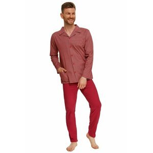 Propínací pánské pyžamo Richard červené XXL
