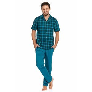 Pánské pyžamo Luke modré káro XL