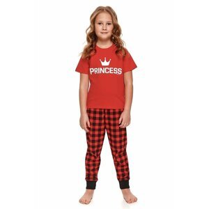 Dívčí pyžamo Princess II červené 122/128