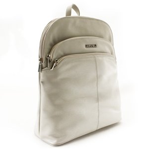 Světle šedý kožený zipový batoh 311-8955-20