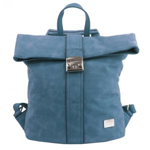 Dámský batoh / kabelka z broušené kůže denim modrá