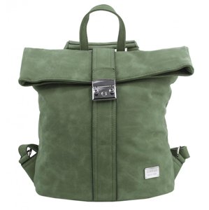 Dámský batoh / kabelka z broušené kůže zelená