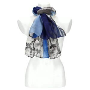 Letní dámský barevný šátek 180x70 cm modrá