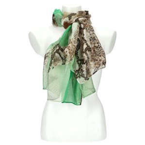 Letní dámský barevný šátek 180x70 cm zelená