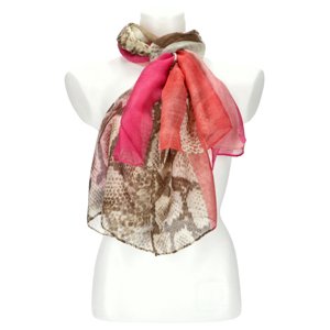 Letní dámský barevný šátek 180x70 cm růžová