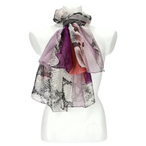 Letní dámský barevný šátek 180x70 cm fialová
