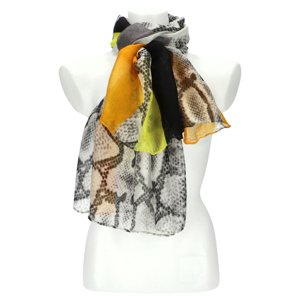 Letní dámský barevný šátek 180x70 cm žlutá