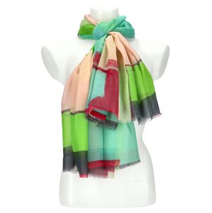 Letní dámský barevný šátek 180x90 cm zelená