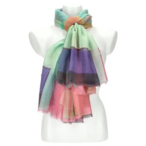 Letní dámský barevný šátek 180x90 cm růžová