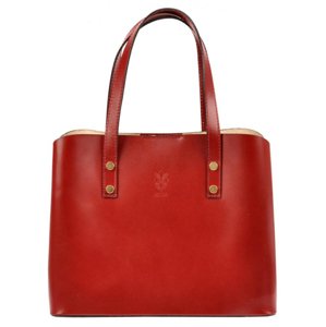 Kožená červená dámská kabelka do ruky Florencie
